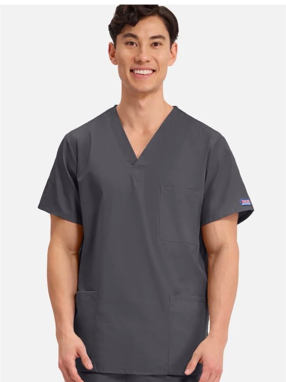 Unisex Medical V-Neck Scrub Top - Charcoal 5XL